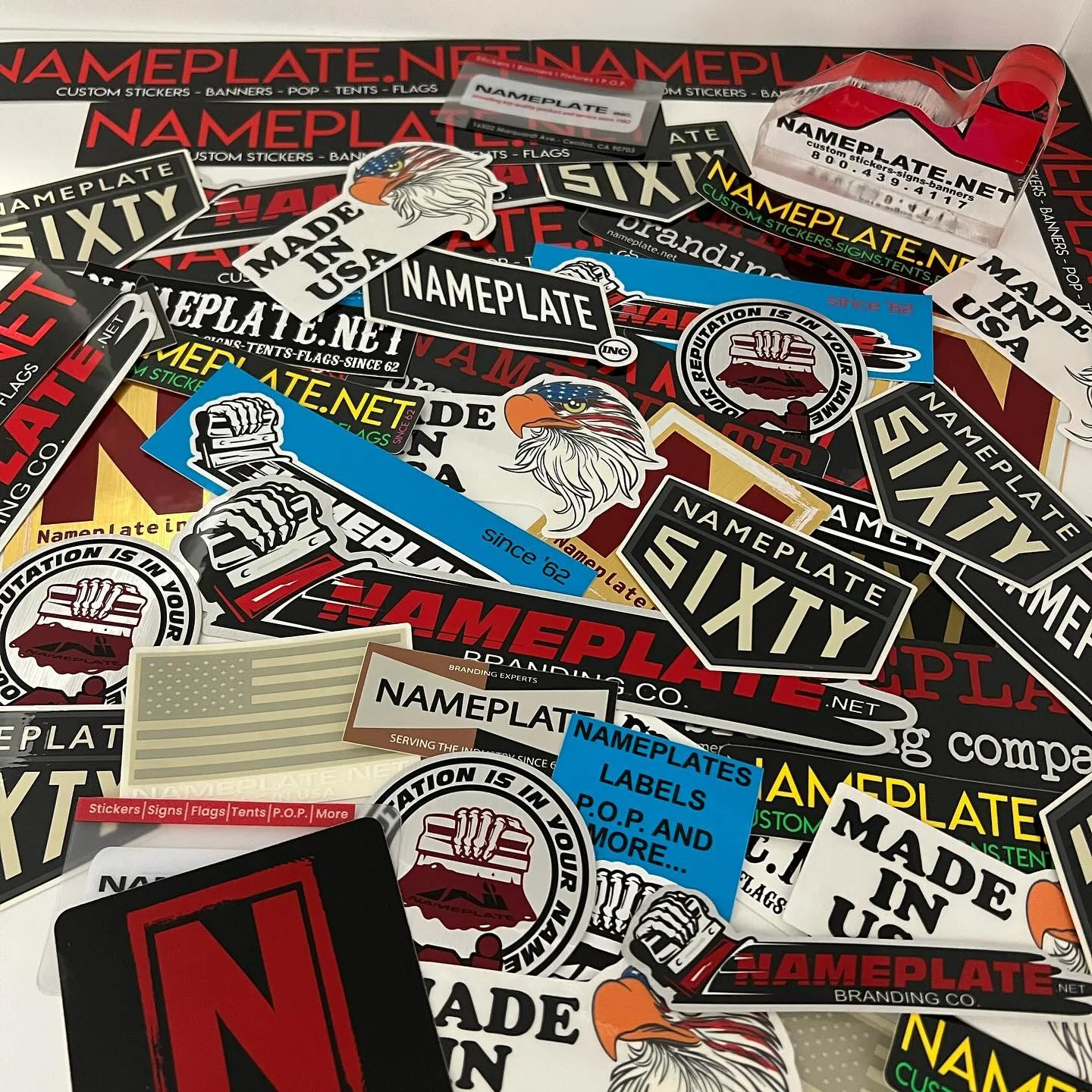 Custom printed logo stickers assortment